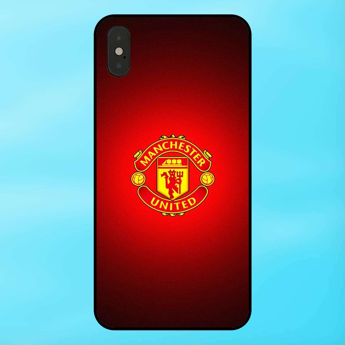 Ốp lưng điện thoại iPhone Xs Max viền đen CLB Bóng Đá MU