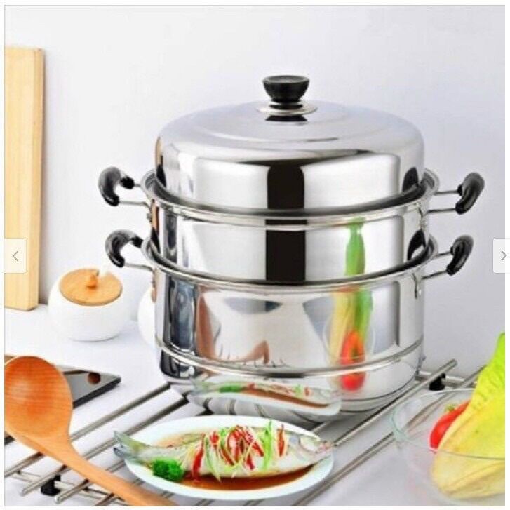 Nồi hấp 3 tầng inox - xửng hấp đa năng 28cm