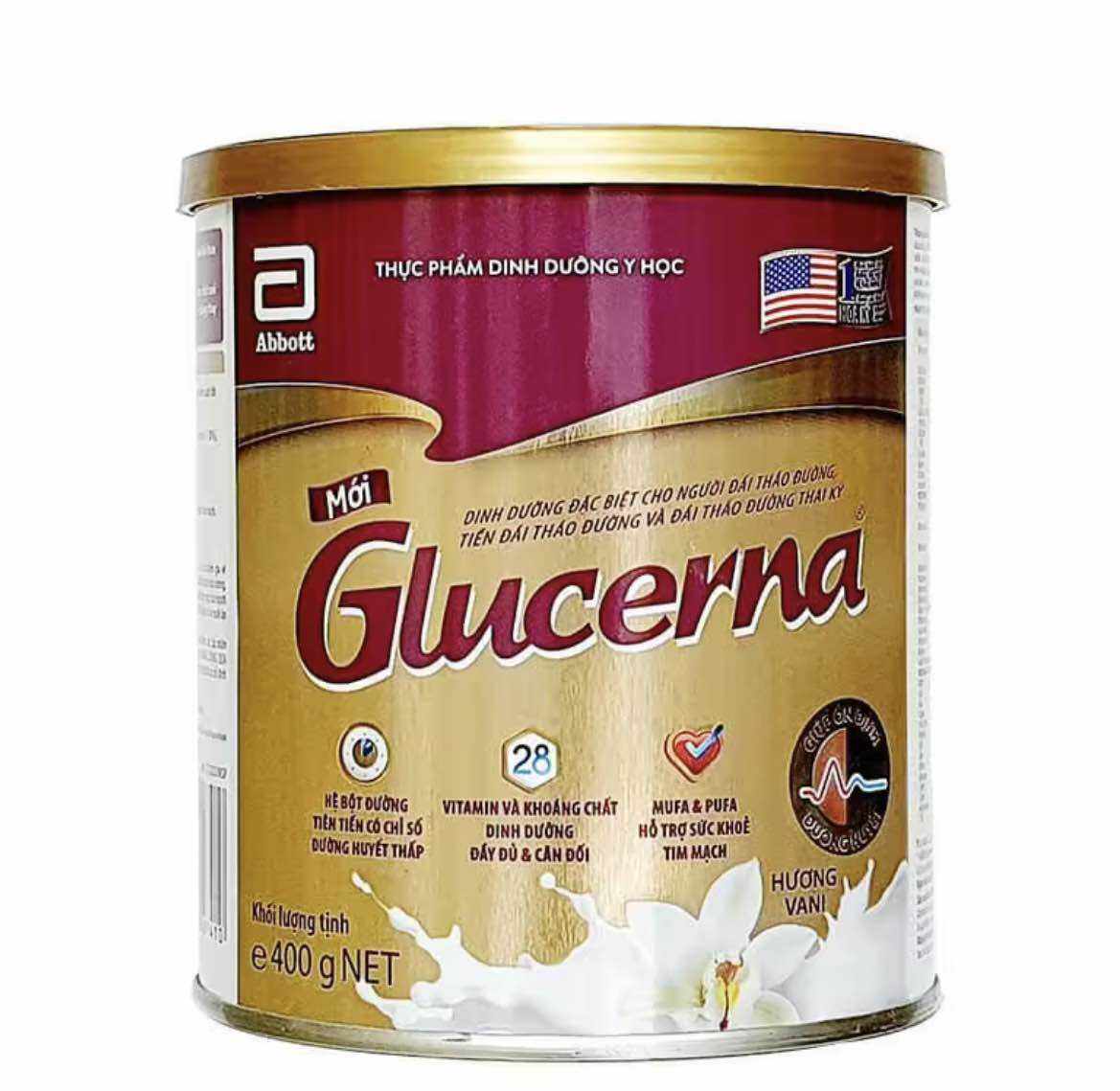 Sữa bột Abbott Glucerna lon 400g dành cho người tiểu đường