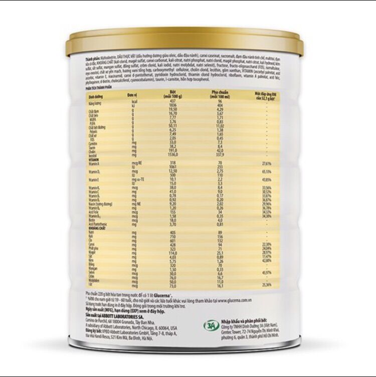 Sữa Bột Glucerna Vani 800g ( Sữa tiểu đường )