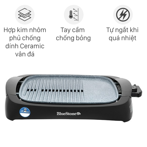 Bếp nướng điện không khói Bluestone EGB-7417 2000W _ Hàng new chính hãng _ BH 2 năm