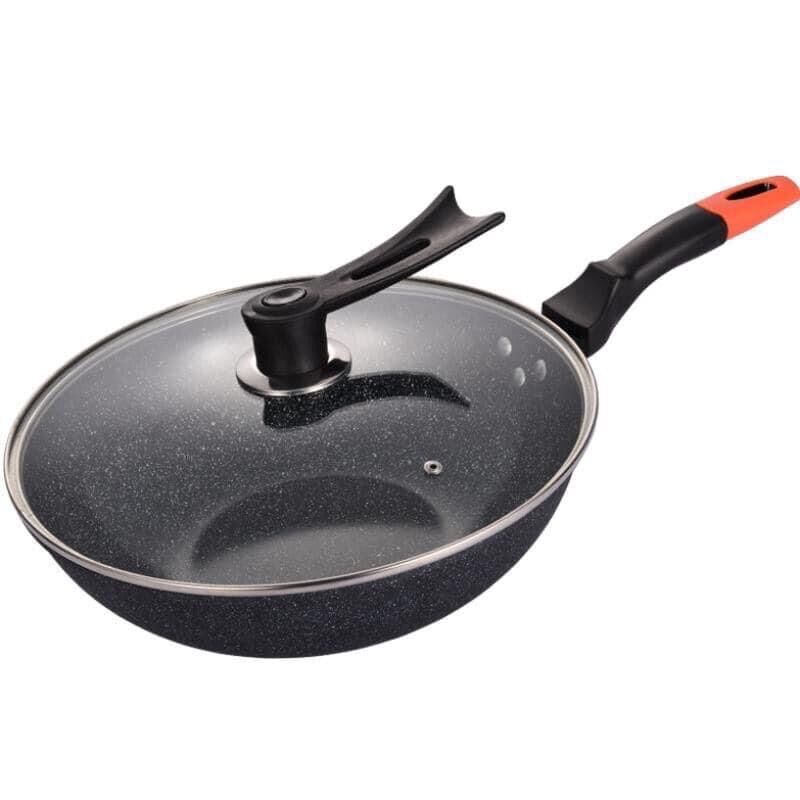 Chảo chống dính siêu bền đá sâu Coopia Hàn Quốc Có Nắp : size 32cm