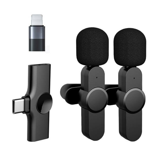 Không dây Lavalier Microphone ve áo Mic mini cho Iphone Android điện thoại di động PC Tiny Micro Tie mikrofon Mike kép Bluetooth