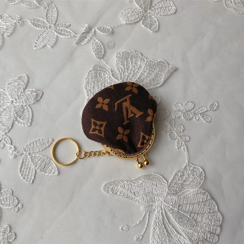 Mini Coin Purse 5cm Hard Shell Fabric Keychain Coin Purse Key Holder Wallet Cotton Material Function