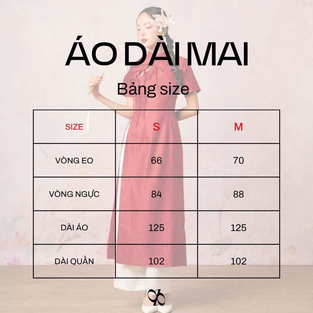 Áo dài cột nơ vai ngang kèm quần lụa INTO EIGHT thiết kế ( Áo dài Mai )