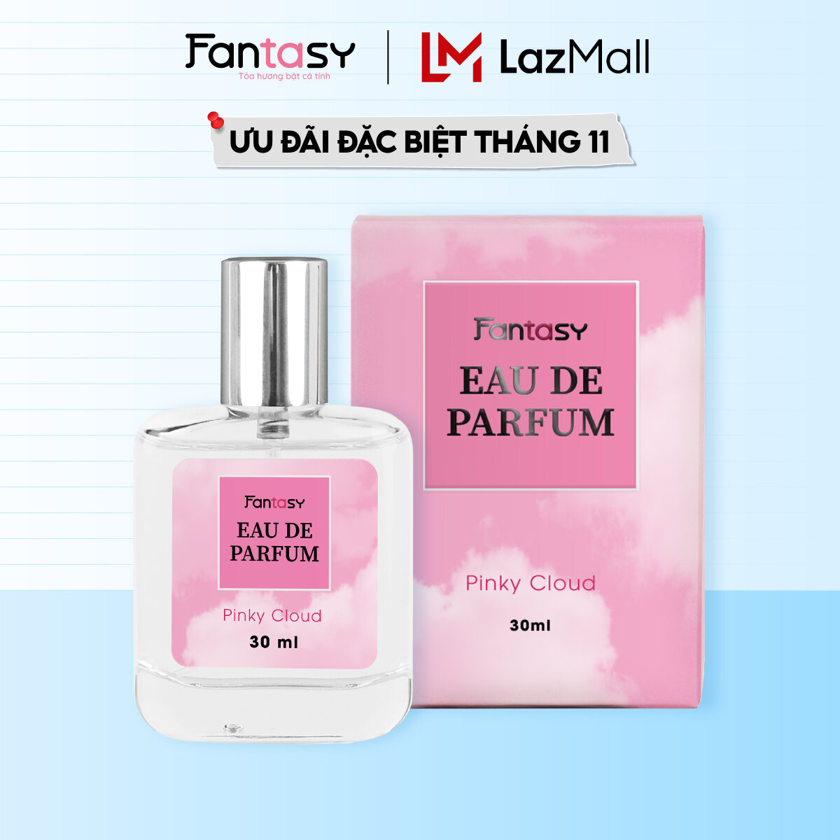 Nước hoa nữ Fantasy cho học sinh, sinh viên - Pinky Cloud hương ngọt ngào 30ml