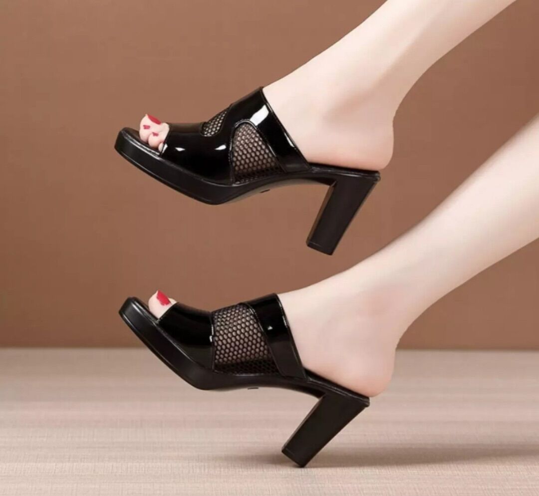 Dép cao gót phối lưới gpshop 5p @&00011