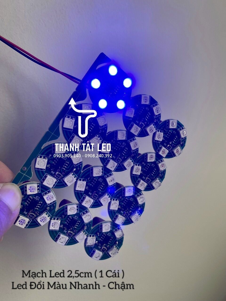 Bo mạch LED đèn thờ pha lê siêu sáng 1 Cái 2,5cm Tròn