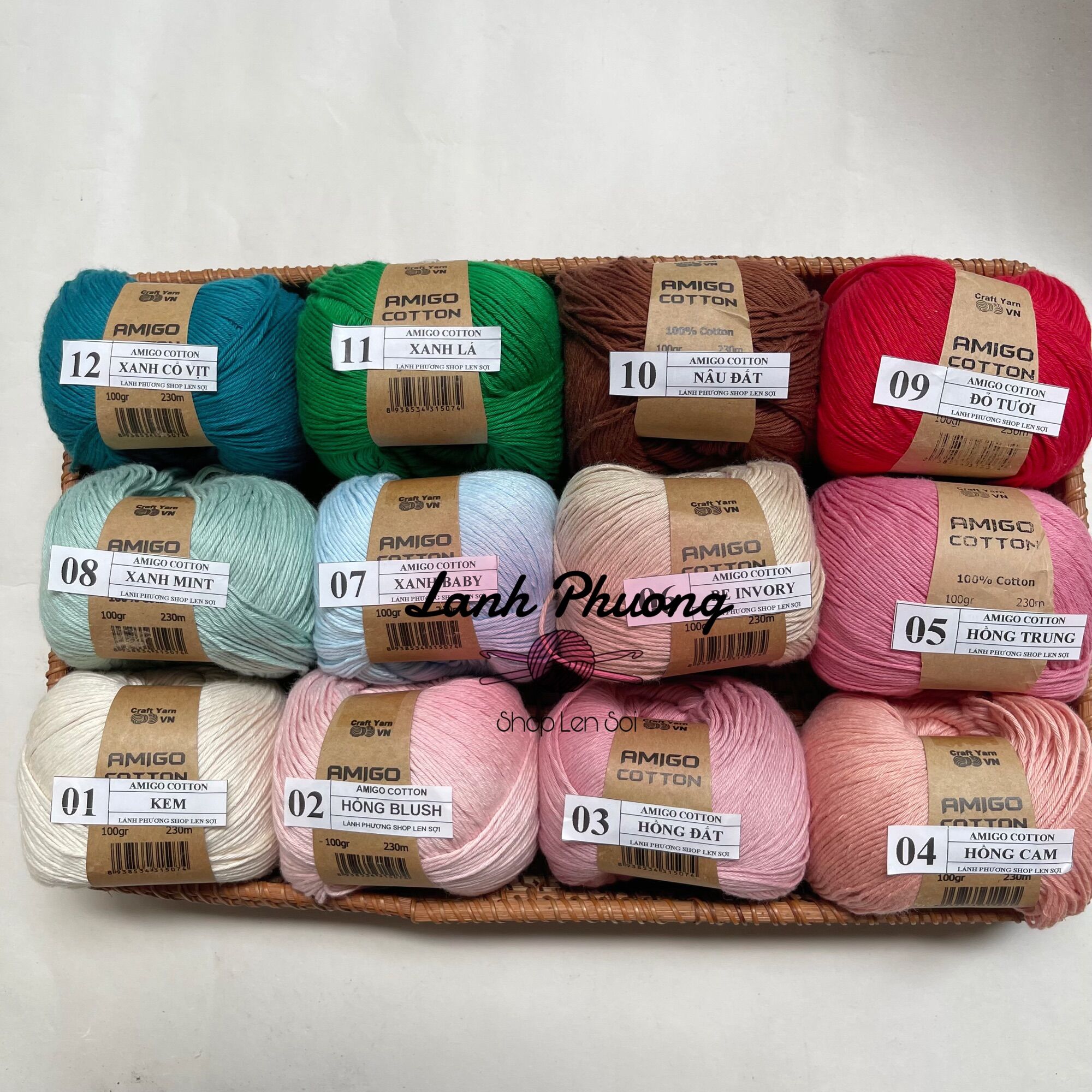 Amigo 100% Cotton Yarn for Crocheting Hats, 100Gr Roll Bag