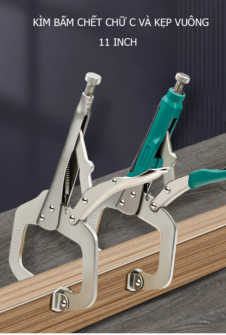Kìm bấm chết chữ C, kìm mỏ kẹp chữ C, kìm vuông 11inch TUOSEN