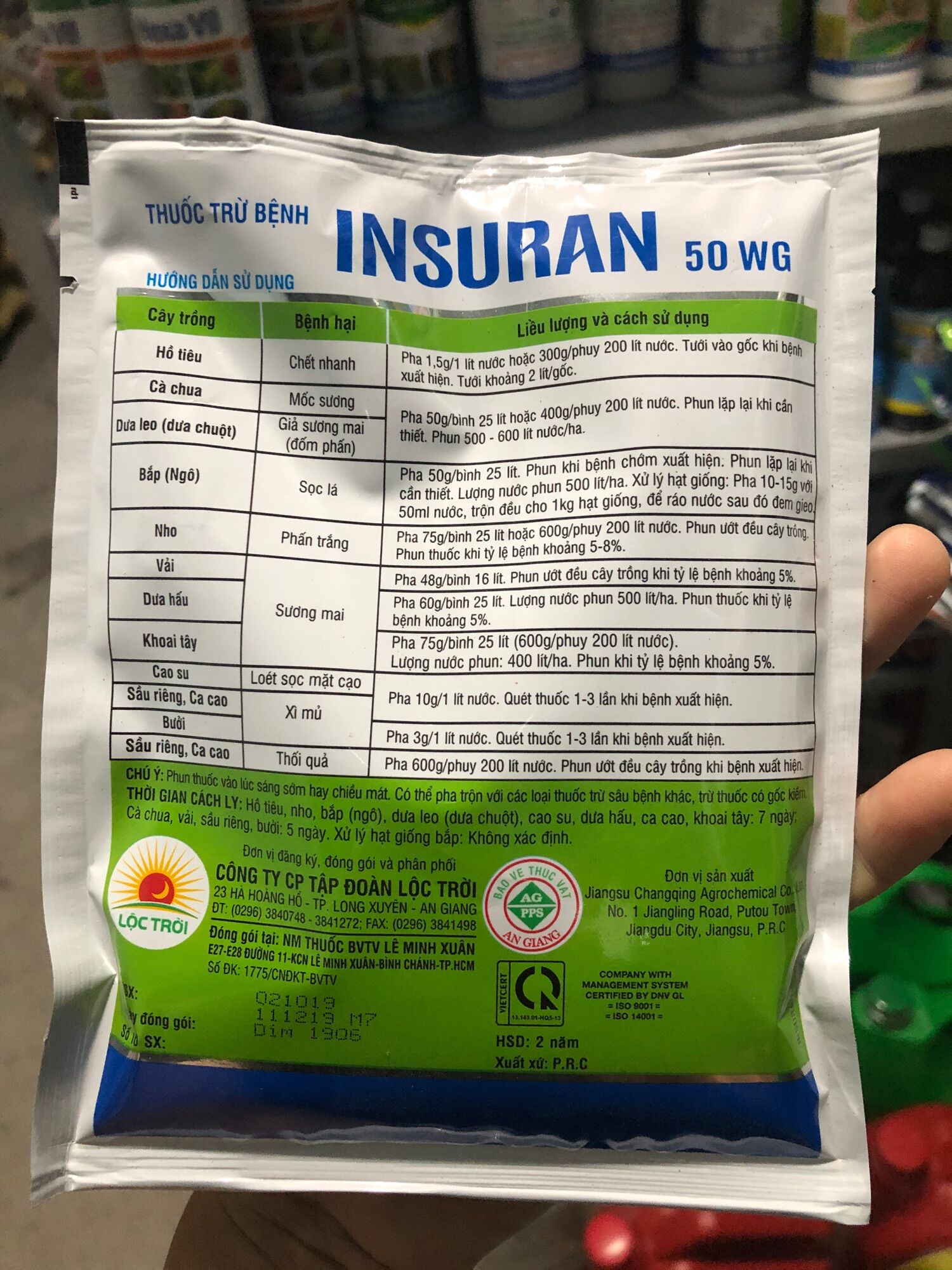 Thuốc trừ bệnh Insuran