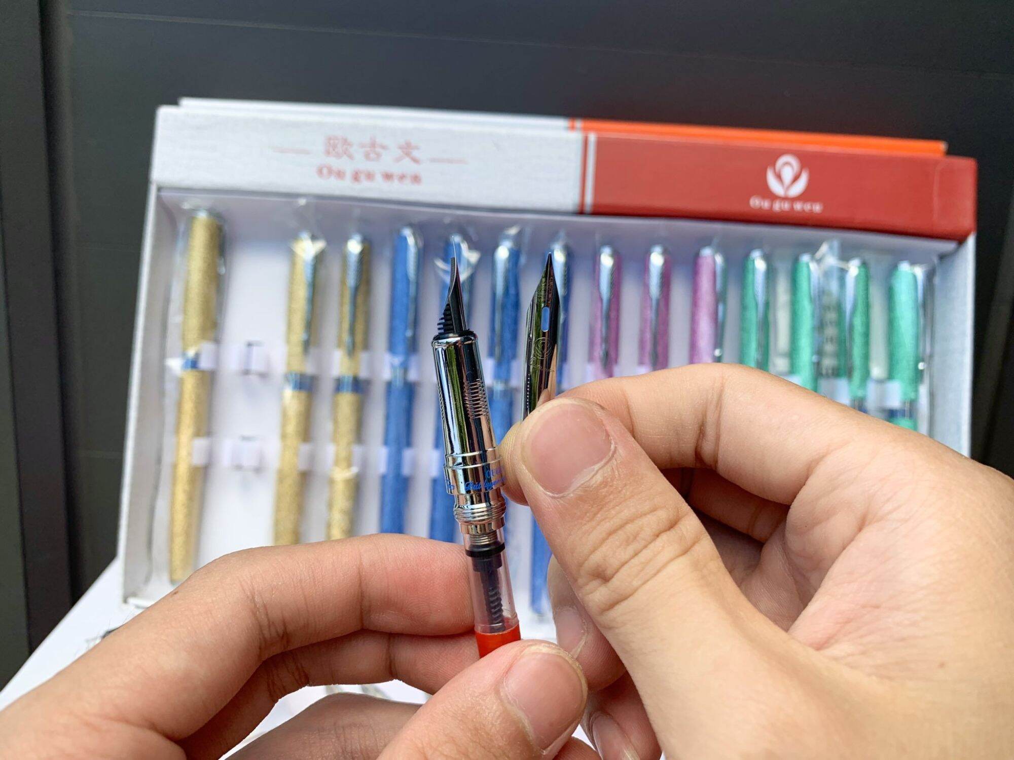 Bút máy 005 ngòi lá tre calligraphy viết nét thanh đậm