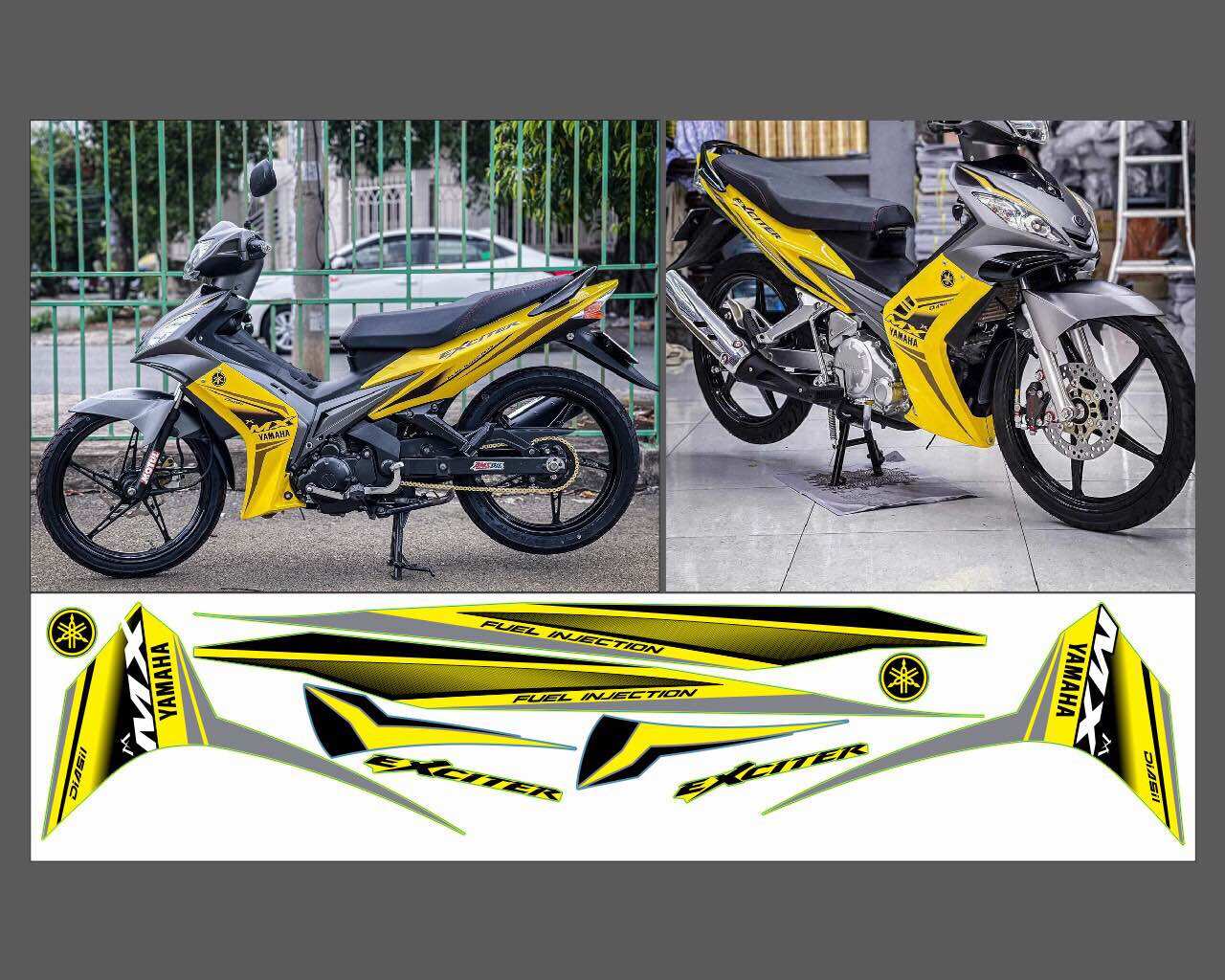 Tem exciter 2010 đen vàng tem chế