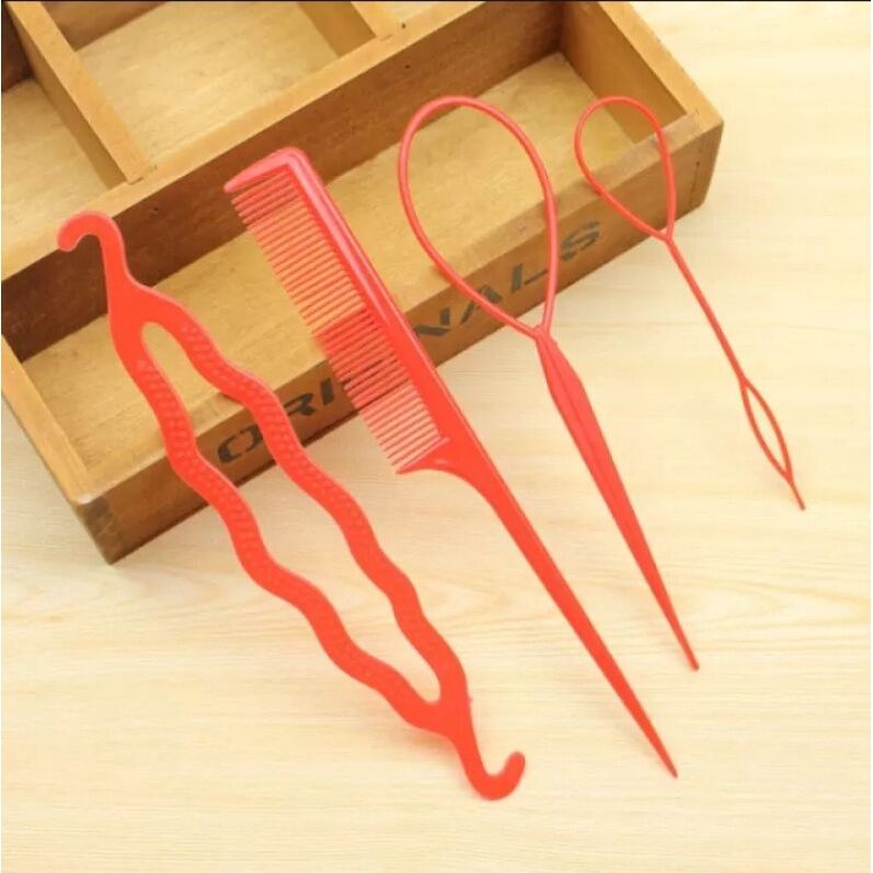 Set 4 món dụng cụ tạo kiểu tóc đa năng búi tóc củ tỏi