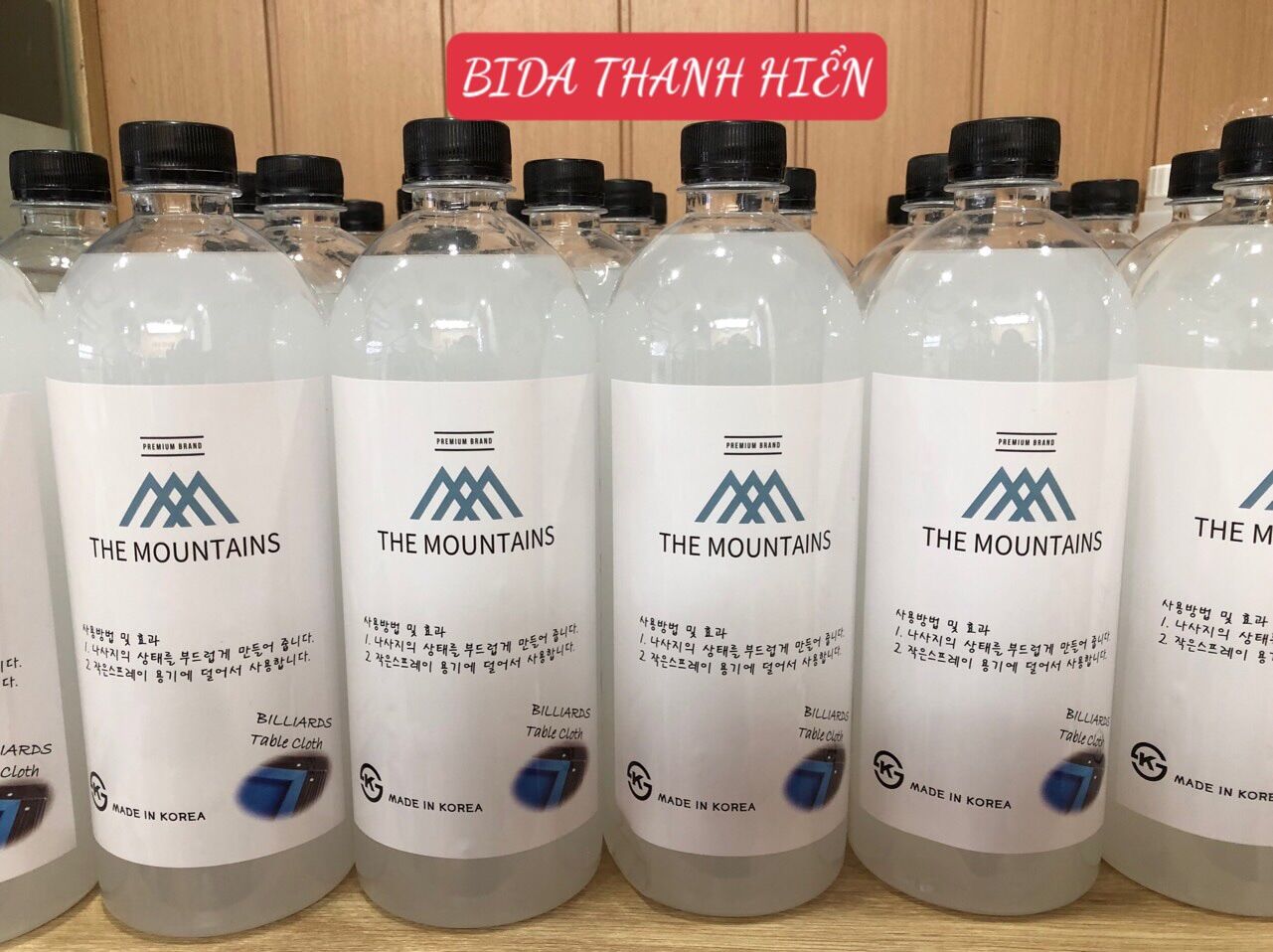 Nước lau vải bàn bida the mountains nhập khẩu hàn quốc