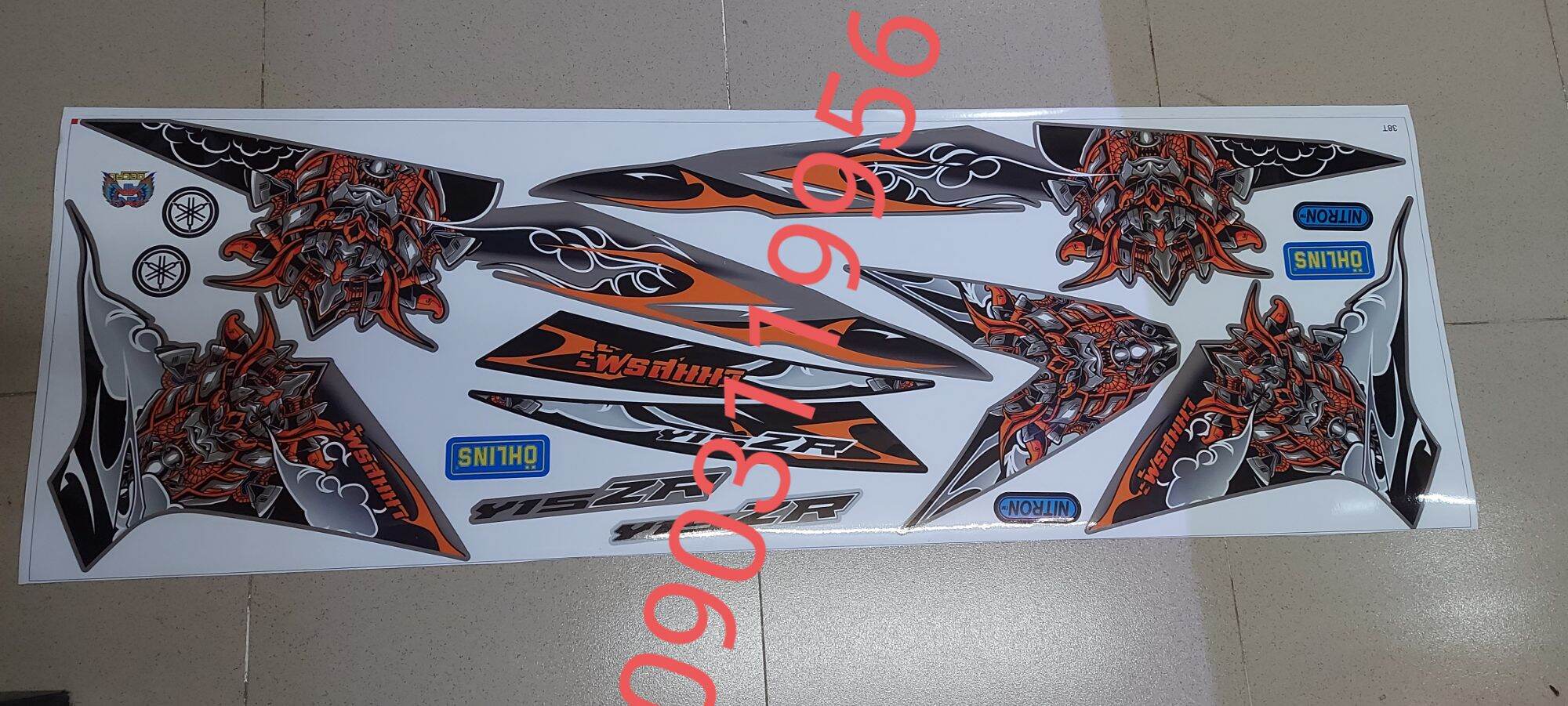 tem rời exciter 150 xám samurai