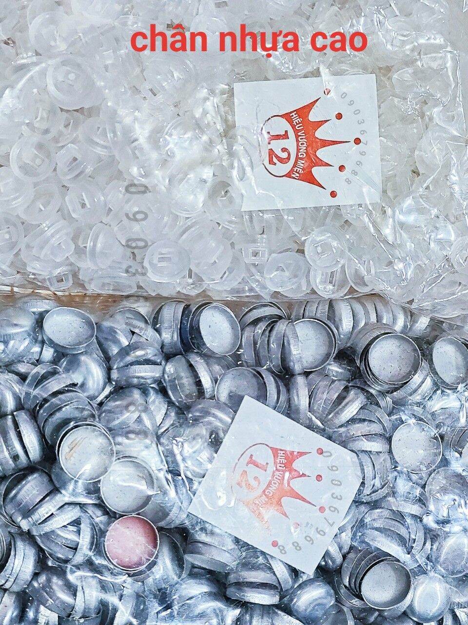 1000 Phôi nút bọc vải chân nhựa cao đơm máy đủ size bịch 1000 nút - Xương cúc bọc vải chân cao đơm máy 1 gói 1000 nút