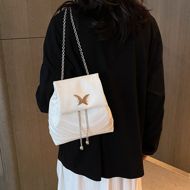 Lanlia Original Thiết Kế Túi Đeo Vai Đôi Khóa Bướm Thoải Mái Dây Chuyền Ba Lô Đi Làm Dây Đeo Vai Thời Trang, Sành Điệu Túi Vuông Nhỏ