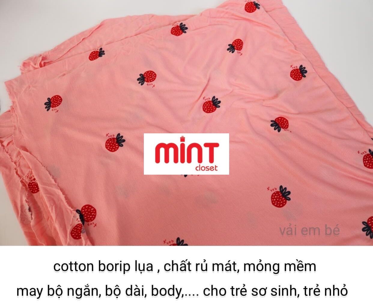 Vải borip lụa may đồ cho bé T02/22