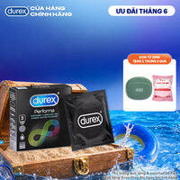 Bao cao su Durex Performa kéo dài thời gian, size 52mm, hộp 3 bao