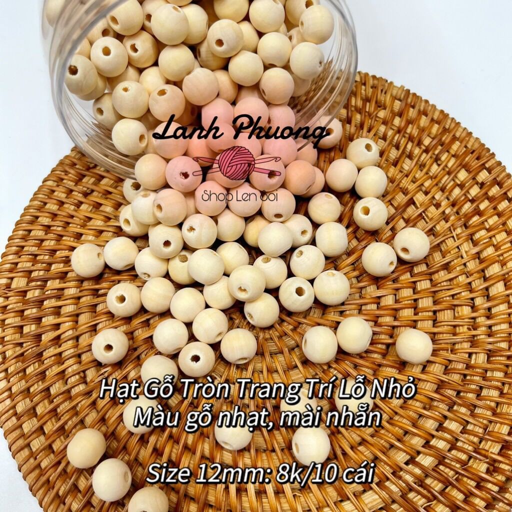 Hạt Gỗ Viên Tròn Lỗ Nhỏ