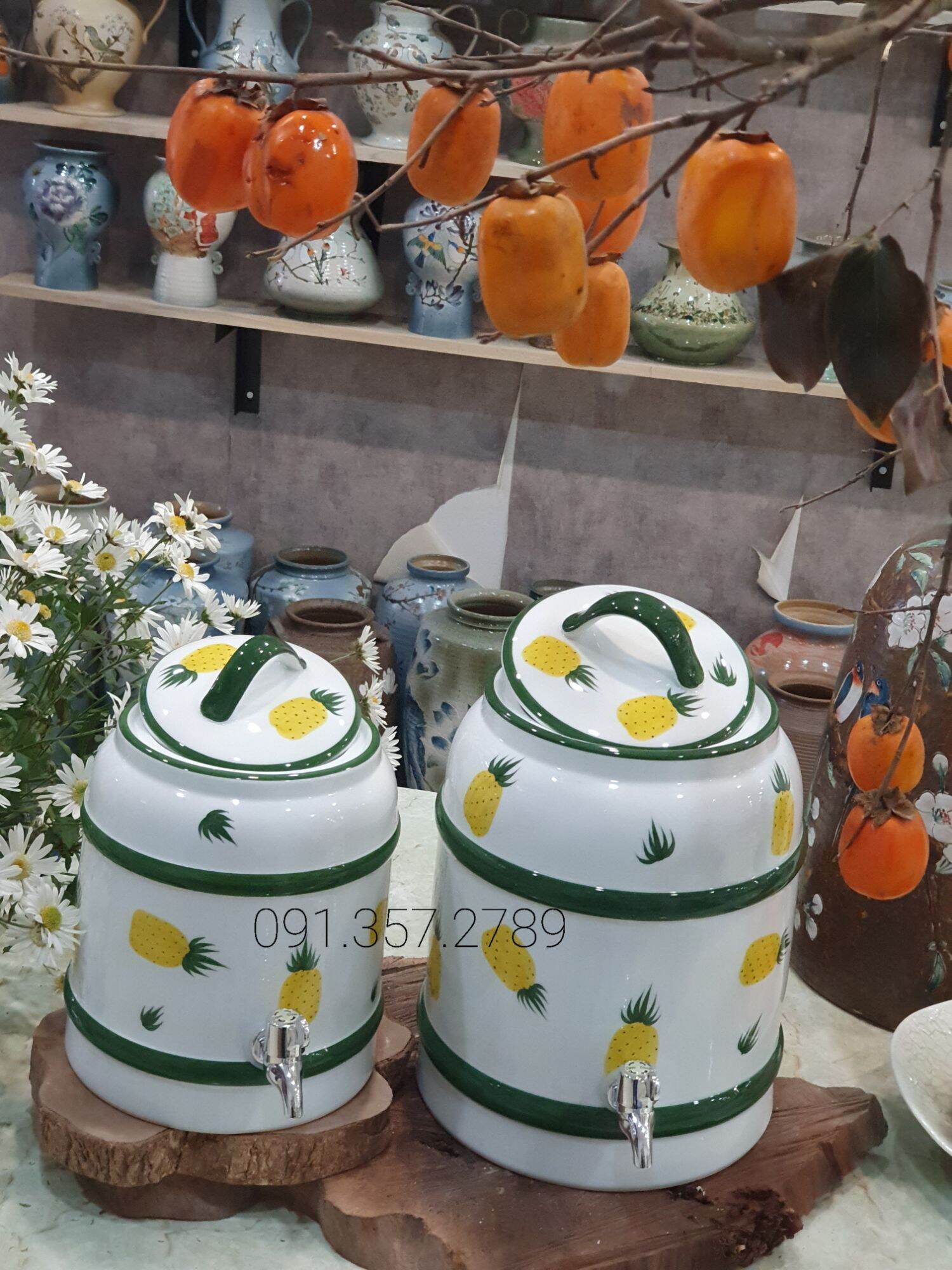 Bình đựng nước 9 lít gốm sứ Bát Tràng