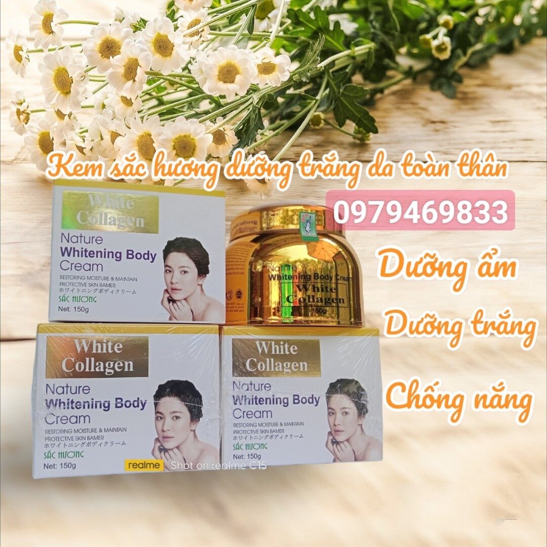 kem body sắc hương trắng da collagen 150g