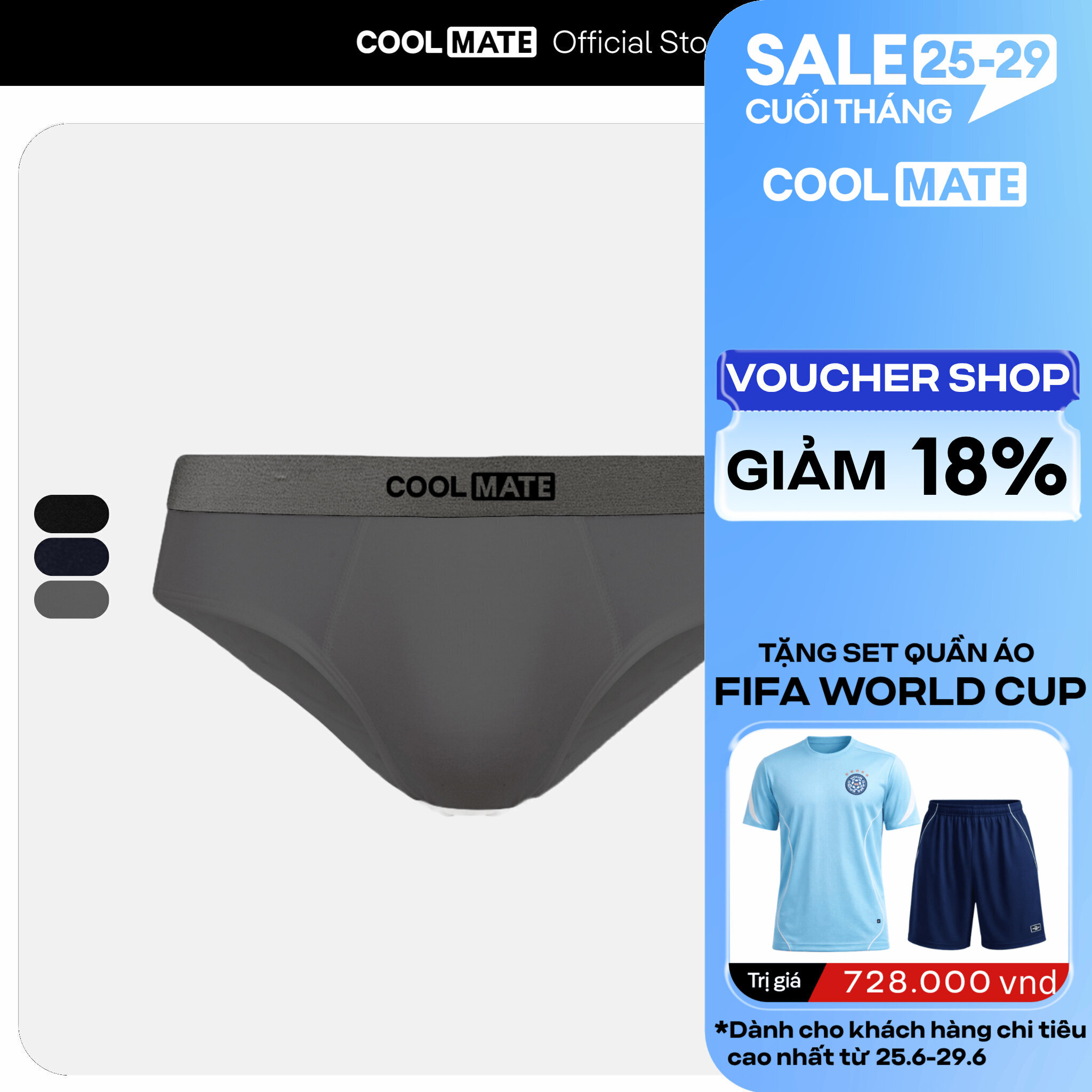 Quần lót nam Cotton Briefs Tam Giác 2024 Coolmate