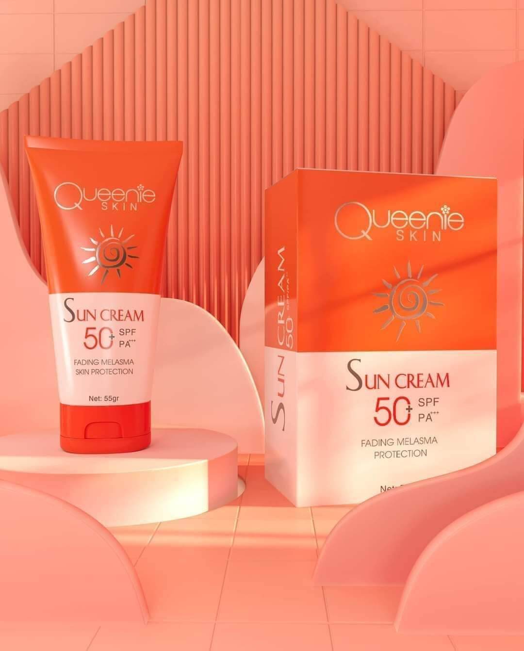 KEM CHỐNG NẮNG PHỔ QUANG A&C QUEENIE SKIN SPF50+ PA+++ 50ml làm nền dưỡng da trắng trang điểm và chống nắng hiệu quả