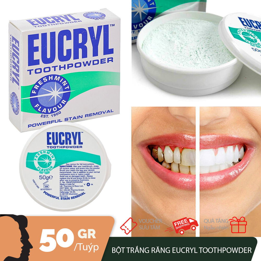 Bột tẩy trắng răng Eucryl Toothpowder Freshmint 50g