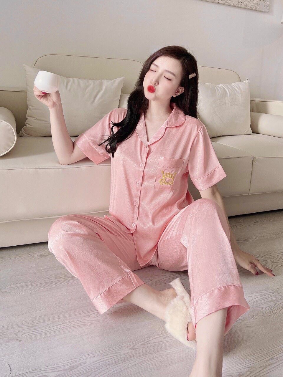 ( LỤA XƯỚC ÁNH KIM CAO CẤP) Đồ bộ Bigsize 50-100kg mịn rũ D