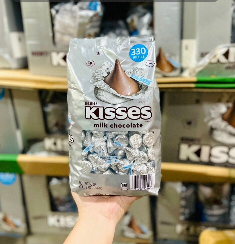Kẹo socola Hershey's Kisses Milk Chocolate gói 1.58Kg của Mỹ