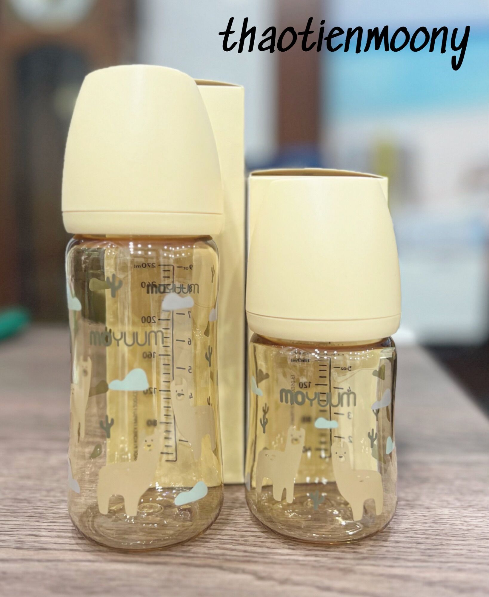 Bình sữa moyuum họa tiết llama/ moyuum lạc đà nội địa hàn size 170ml/270ml
