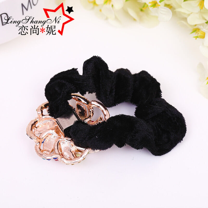 Dây cột tóc buộc tóc nhung mặt đính đá pha lê cao cấp sang trọng