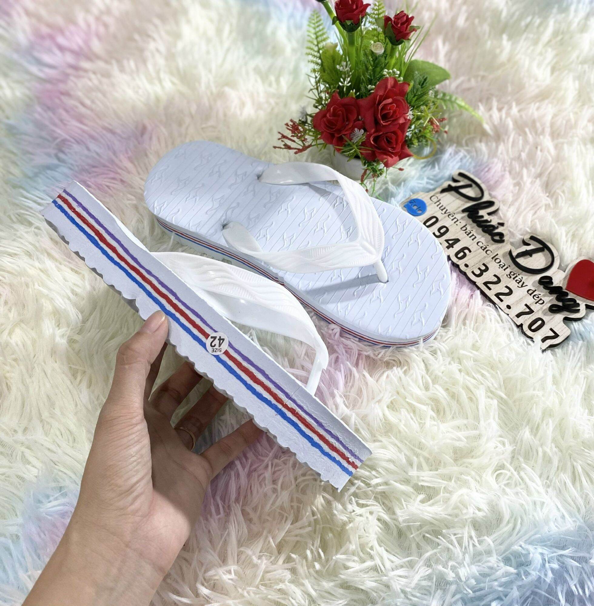 Dép kẹp xỏ ngón nử, nam xốp cao 3cm