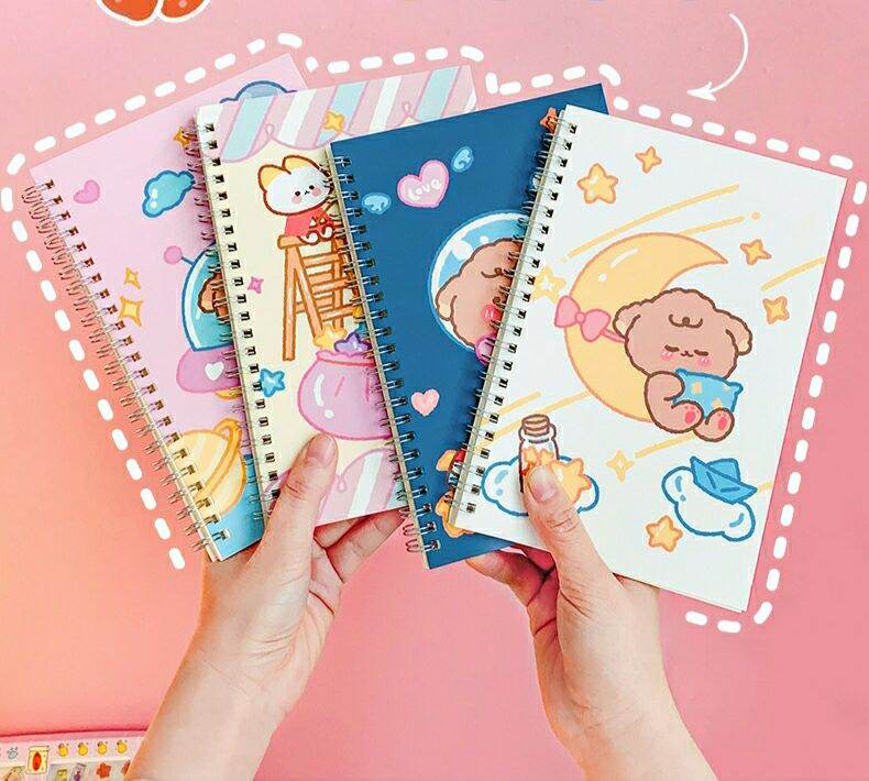 Sổ Còng A5 In Hình Sticker Dễ Thương 56 Trang