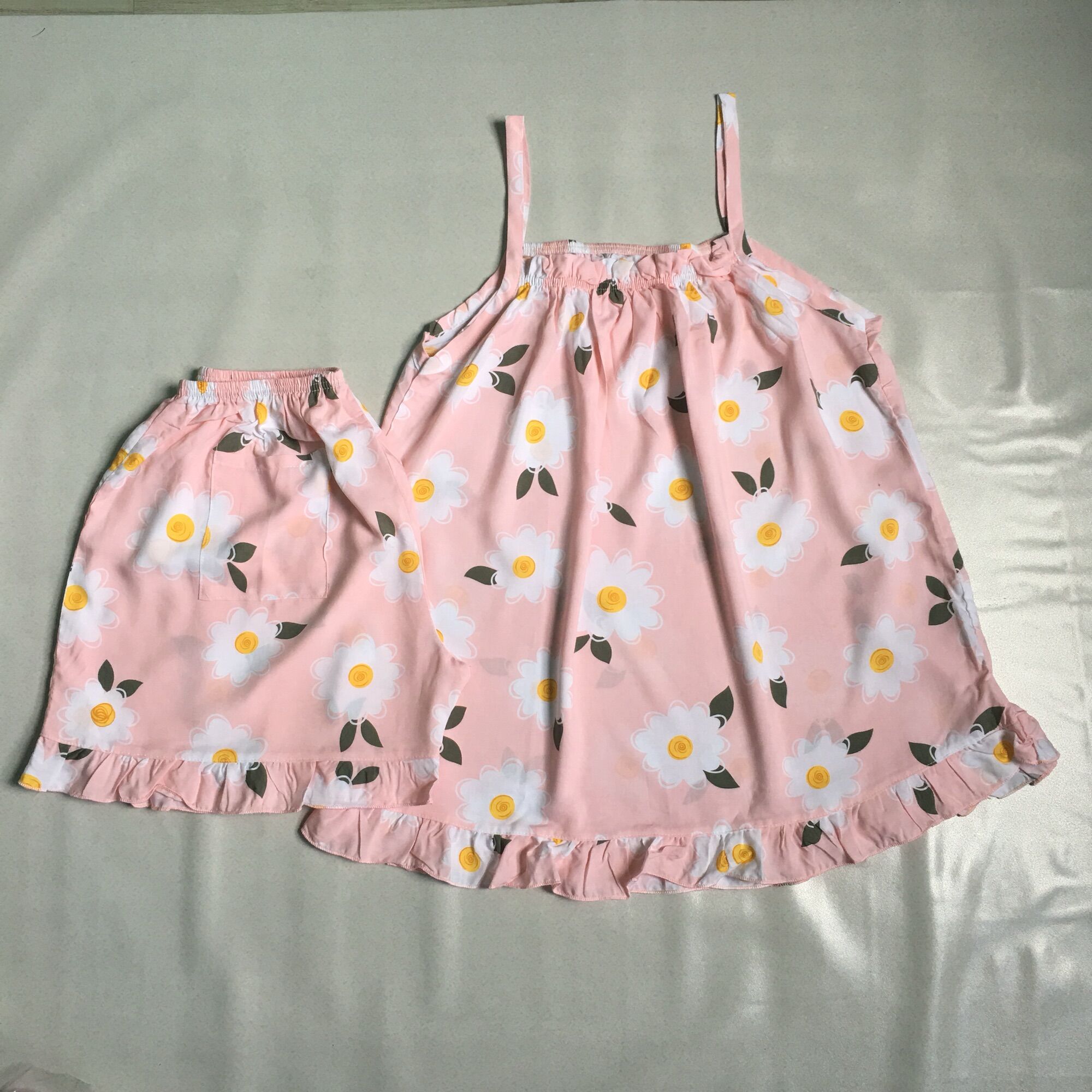 Đồ bộ đùi 2 dây Lanh (Tole) Size 2 (Từ 50kg-60kg).