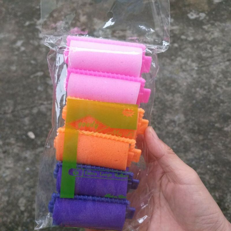 Túi 6 lô xốp cuốn quấn làm xoăn tóc (được chọn màu)