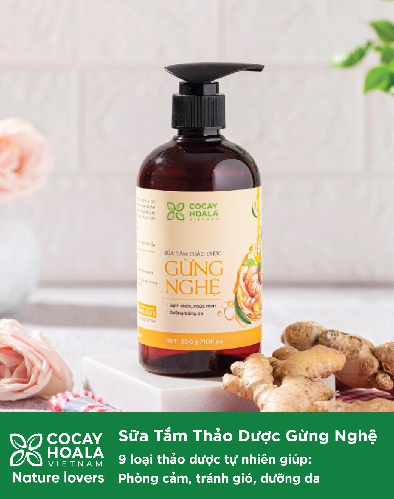 Có Quà Tặng - Sữa Tắm Thảo Dược Gừng Nghệ 300Ml ( Tránh Gió Chống Cảm Dưỡng Da)