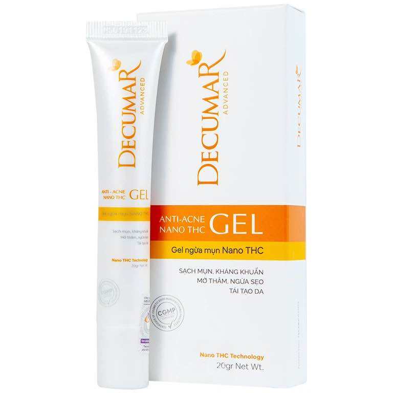 Gel chấm mụn, mờ thâm sẹo Decumar Nghệ Nano THC 20gr phiên bản nâng cấp (Hộp trắng)