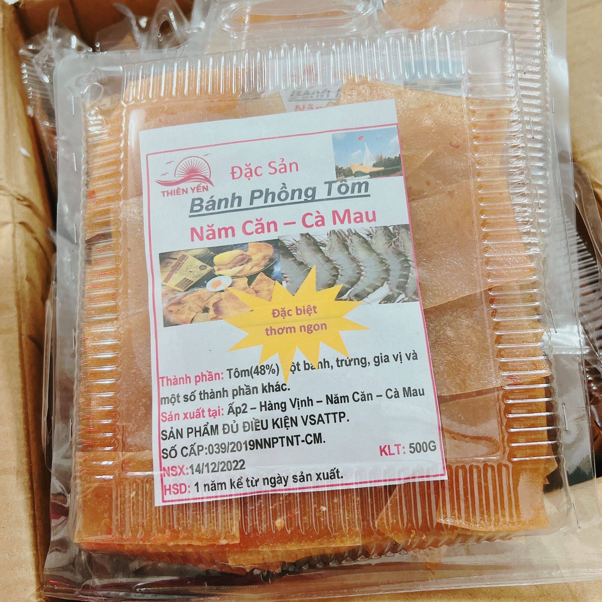 500g bánh phồng tôm cà mau siêu ngon 48% tôm