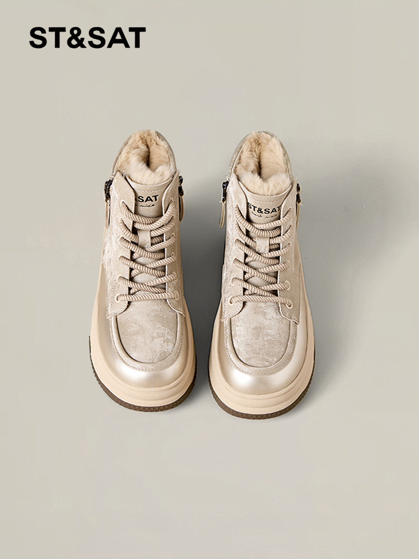 ST&SAT | Insulated Slip-Resistant Heeled Snow Boots Giá 2,286,000 Đồng*Miễn phí vận chuyển