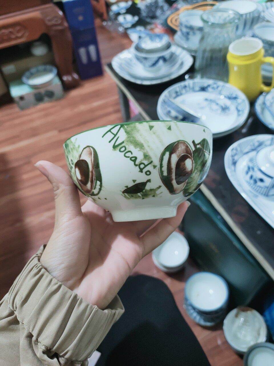Bộ 10 bát cơm hoa bơ gốm sứ bát tràng