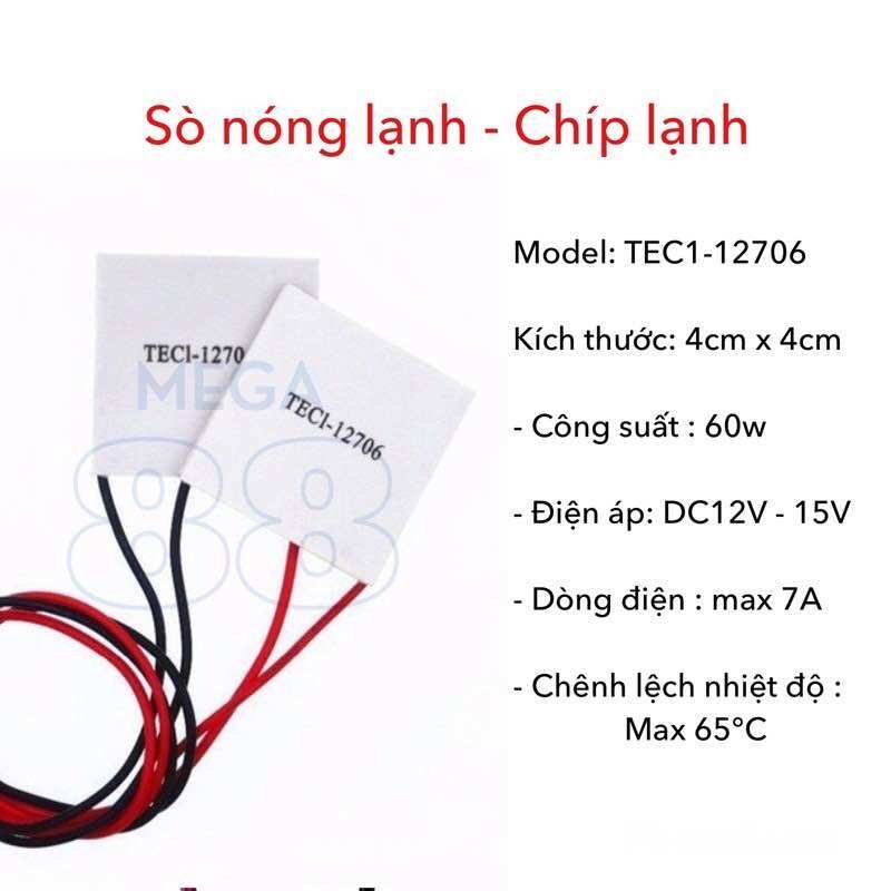 Sò nóng lạnh tec1 12706 - 60w - chíp lạnh 12706