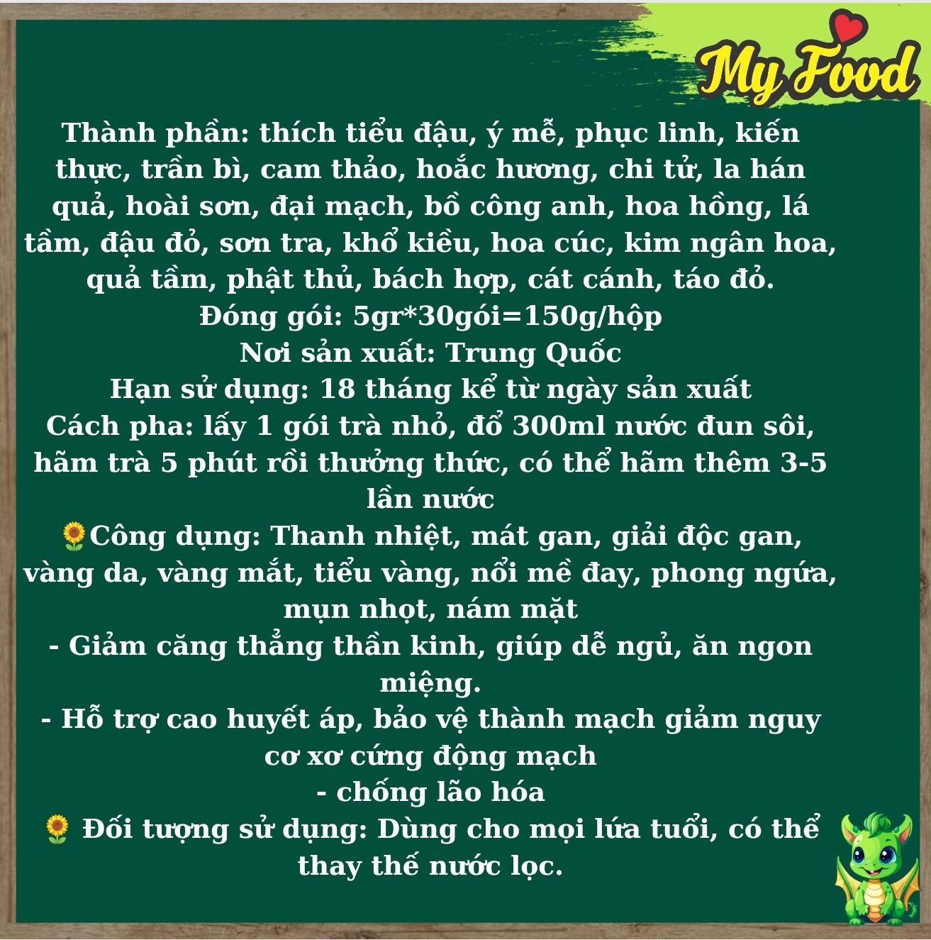 trà giải độc 24 vị thanh nhiệt mát gan