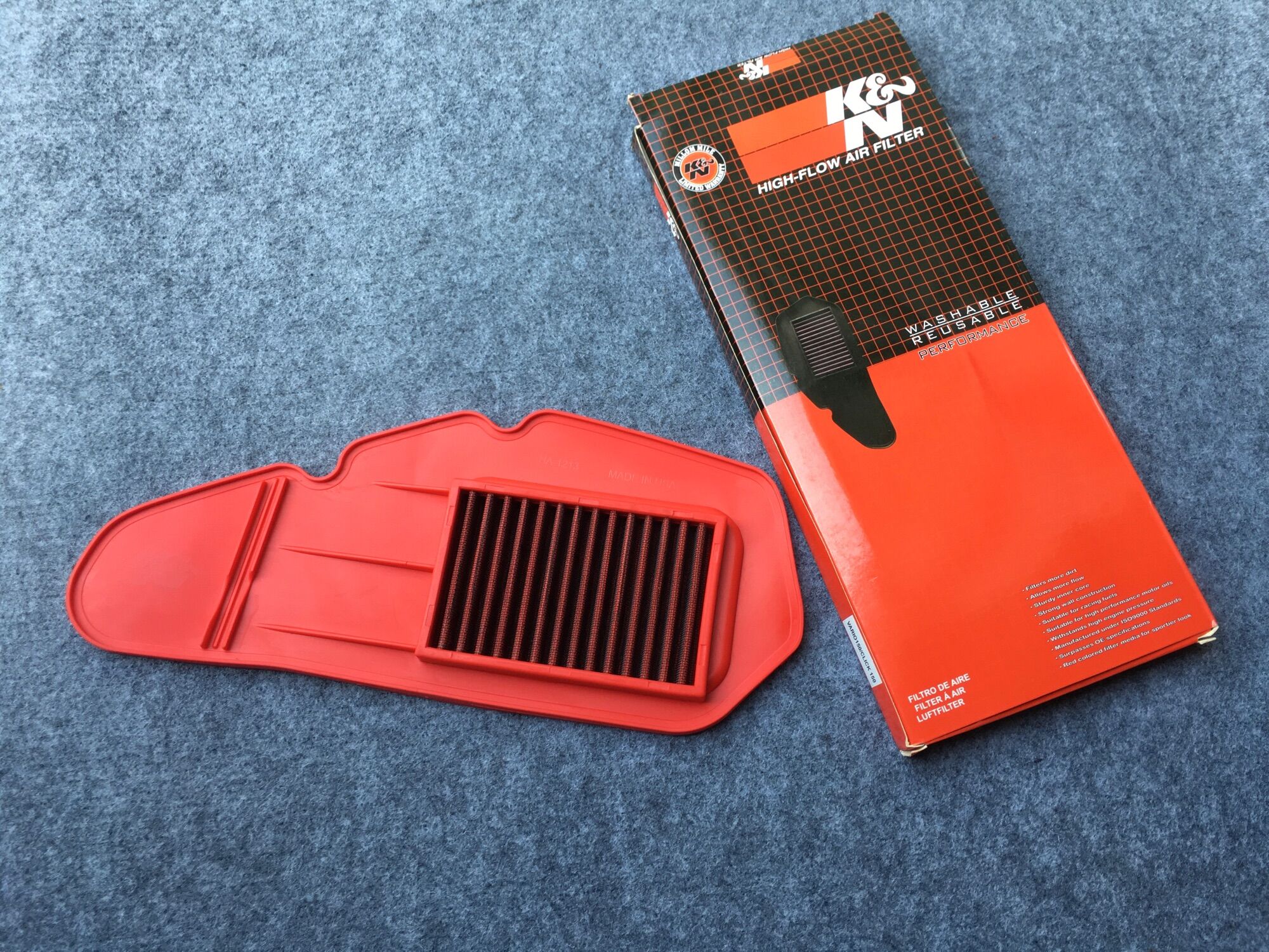 Lọc Gió KN Thép Lưới Đỏ Cho Vario Click Ab125