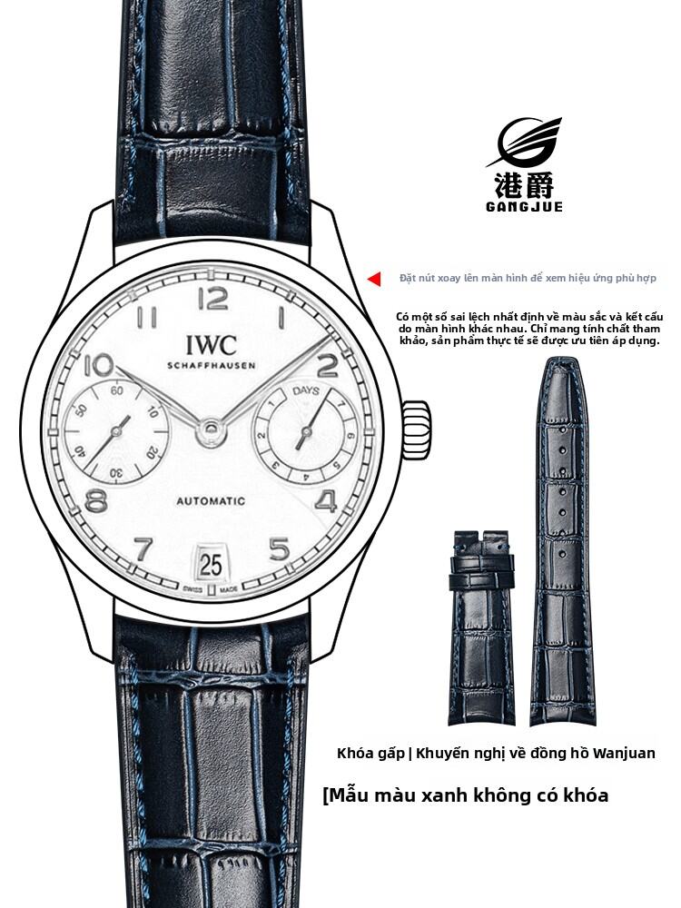 GANG JUE | Dây đeo đồng hồ nam IWC Original Leather Strap Universal Male Pilot Watch Band Seven Time