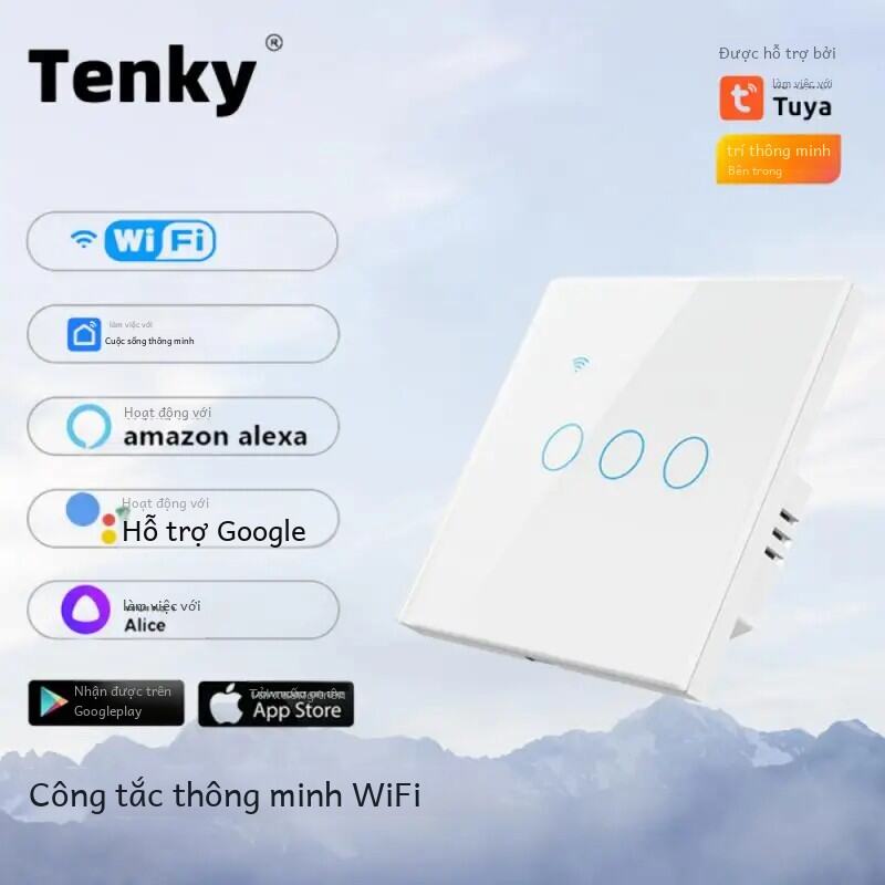 Tuya Wifi Thông Minh Đèn Eu Cắm Dây Trung Tính Yêu Cầu 1/2/3/4 Cách Nhà Thông Minh Tự Động Hóa Tương Thích Với Alexa Google Home