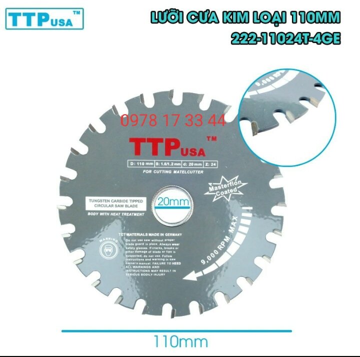 Lưỡi cắt sắt TTP usa 110 mm 24 răng madein germany - 110 24 r