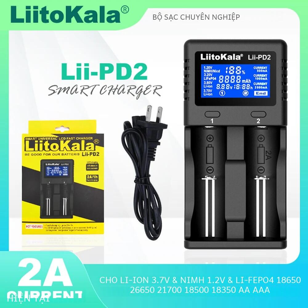 Liitokala Lii-pd2 Lii-pd4 Bộ Sạc Pin Lithium Đa Năng Cho 18650 18350 16340 17500 26650 & Aa Aaa Nimh